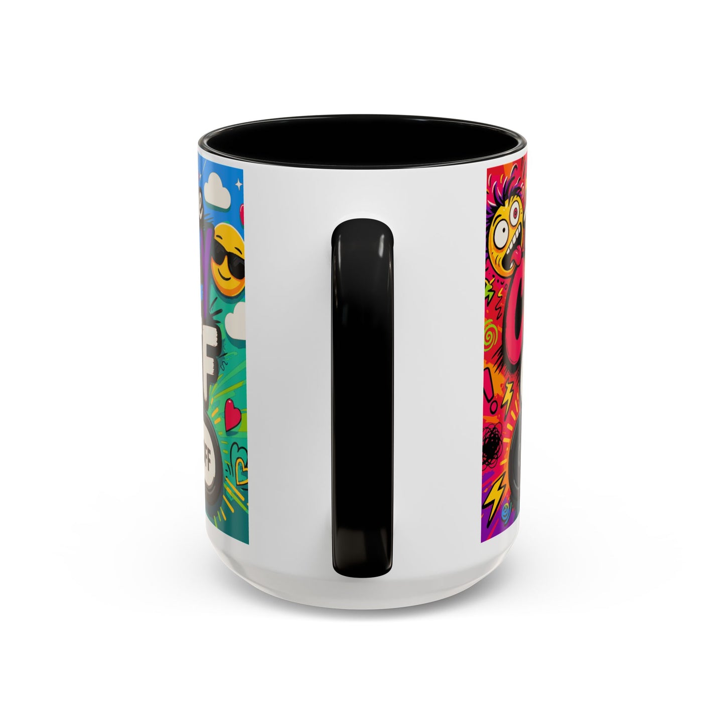 Accent Coffee Mug — "Turn the Crazy Off" Colorful Funny Ceramic Mug (11/15oz)