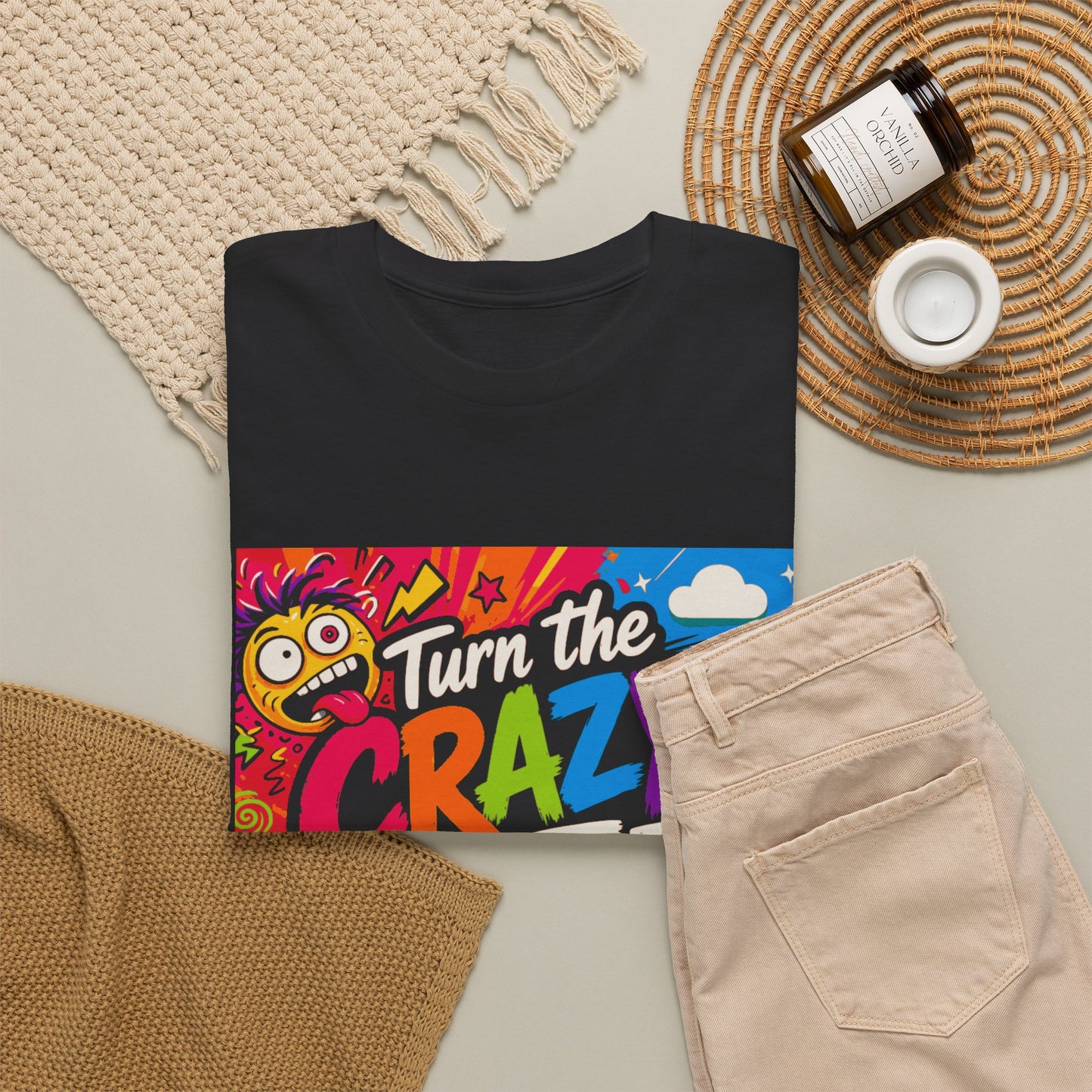 Turn the Crazy Off T-Shirt — Funny Retro Graphic Tee with On/Off Switch