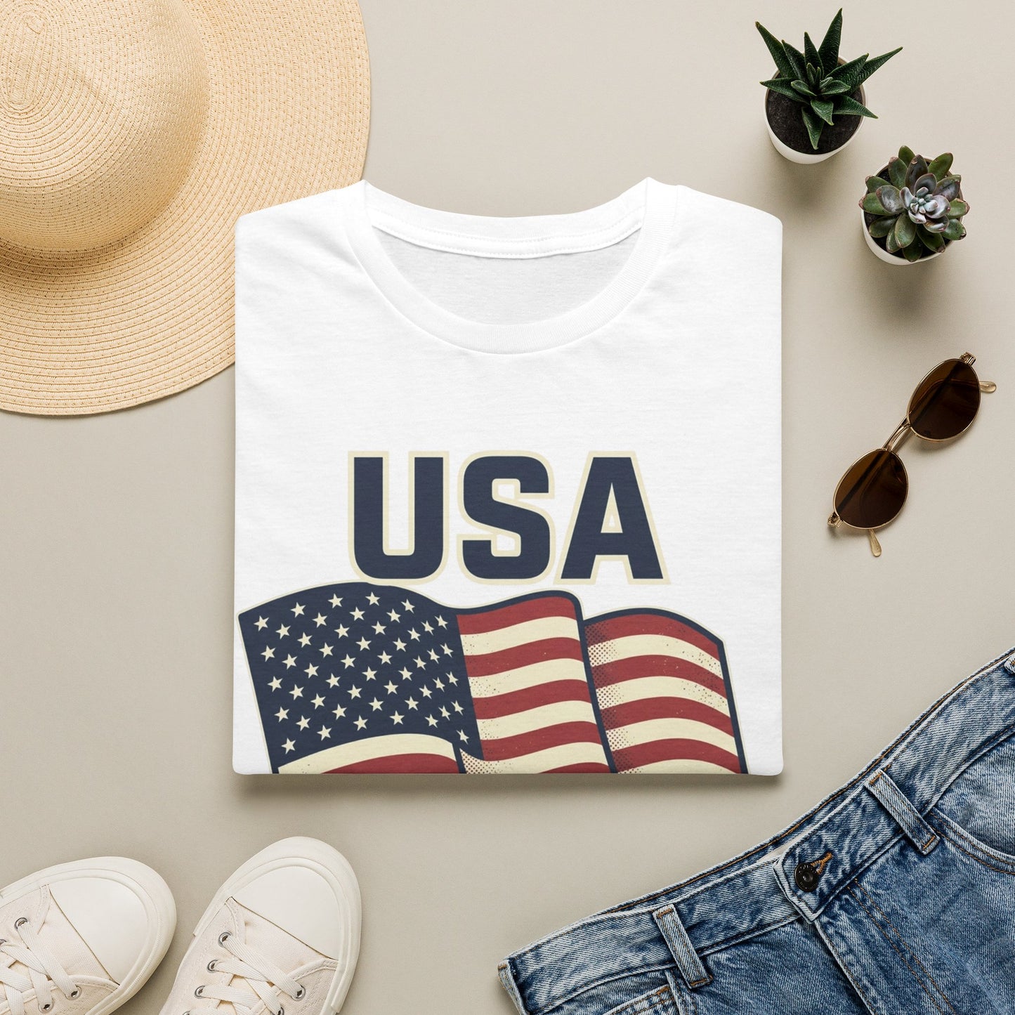 USA Flag T-Shirt — Patriotic 'USA 250' Graphic Tee