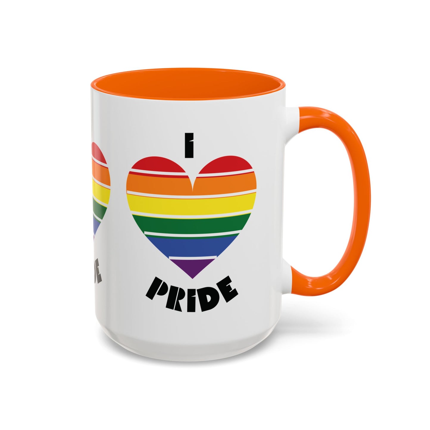 I Heart Pride Accent Coffee Mug – Rainbow Love 11/15oz