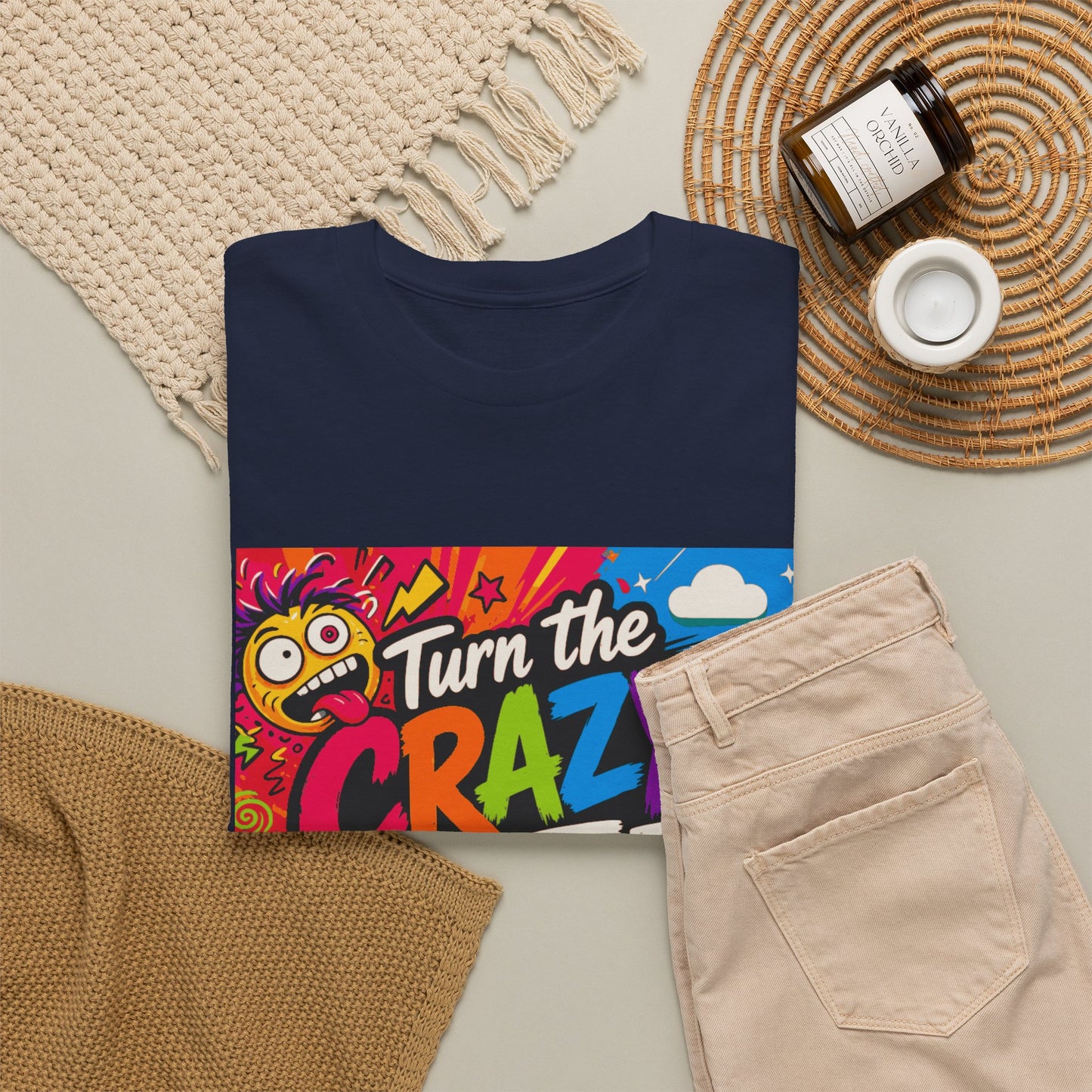 Turn the Crazy Off T-Shirt — Funny Retro Graphic Tee with On/Off Switch