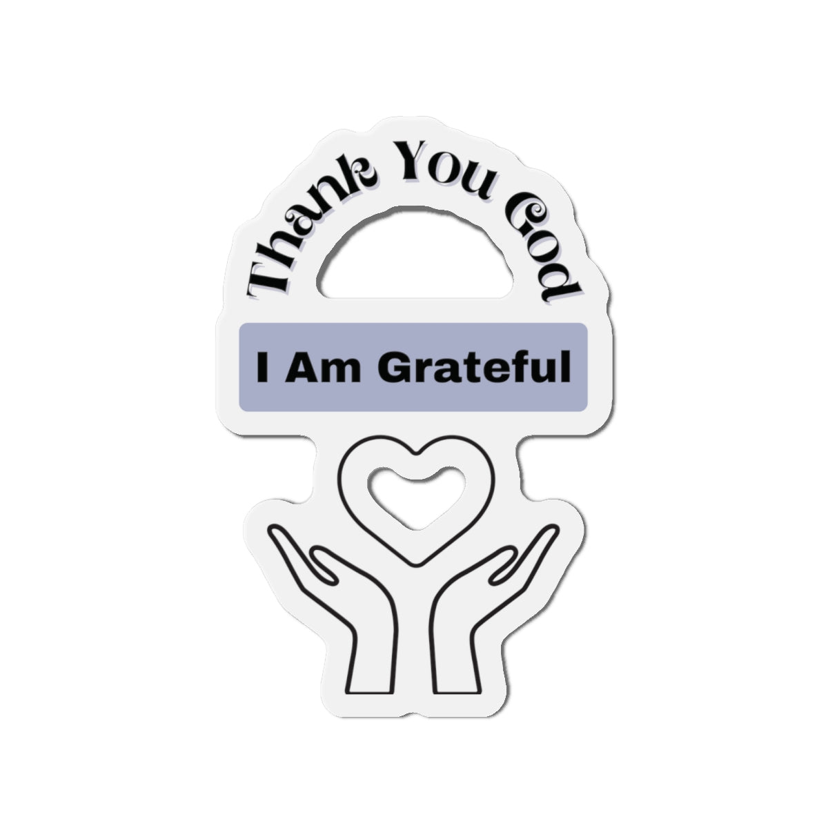 Grateful Hands Heart Design - Die-Cut Magnet