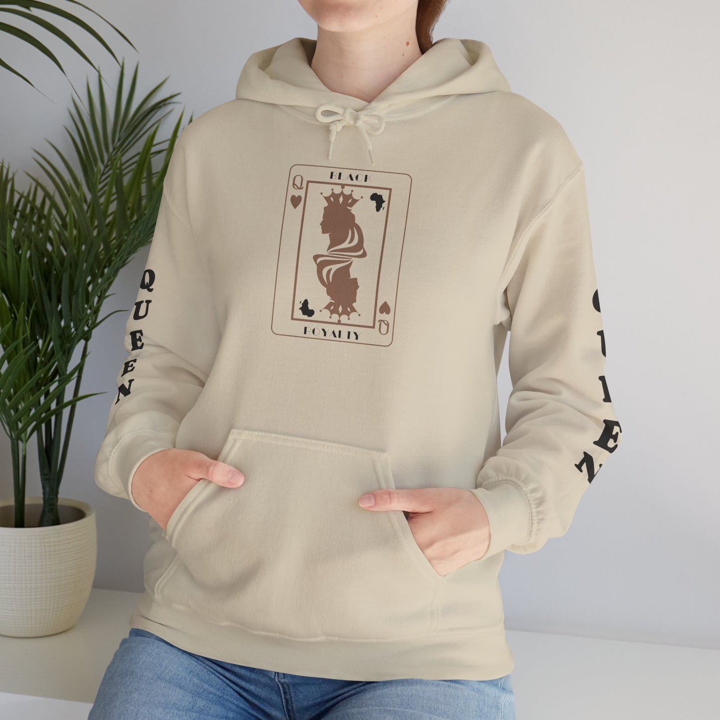 Queen of Hearts Card Hoodie — Graphic Playing Card Sweatshirt