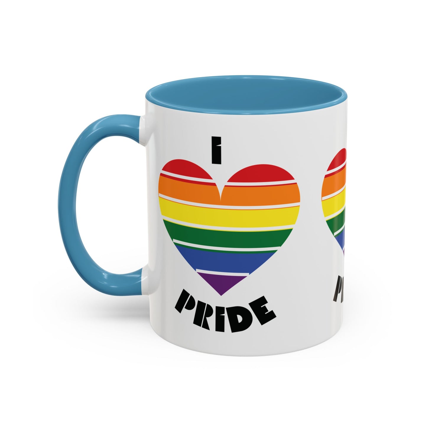 I Heart Pride Accent Coffee Mug – Rainbow Love 11/15oz