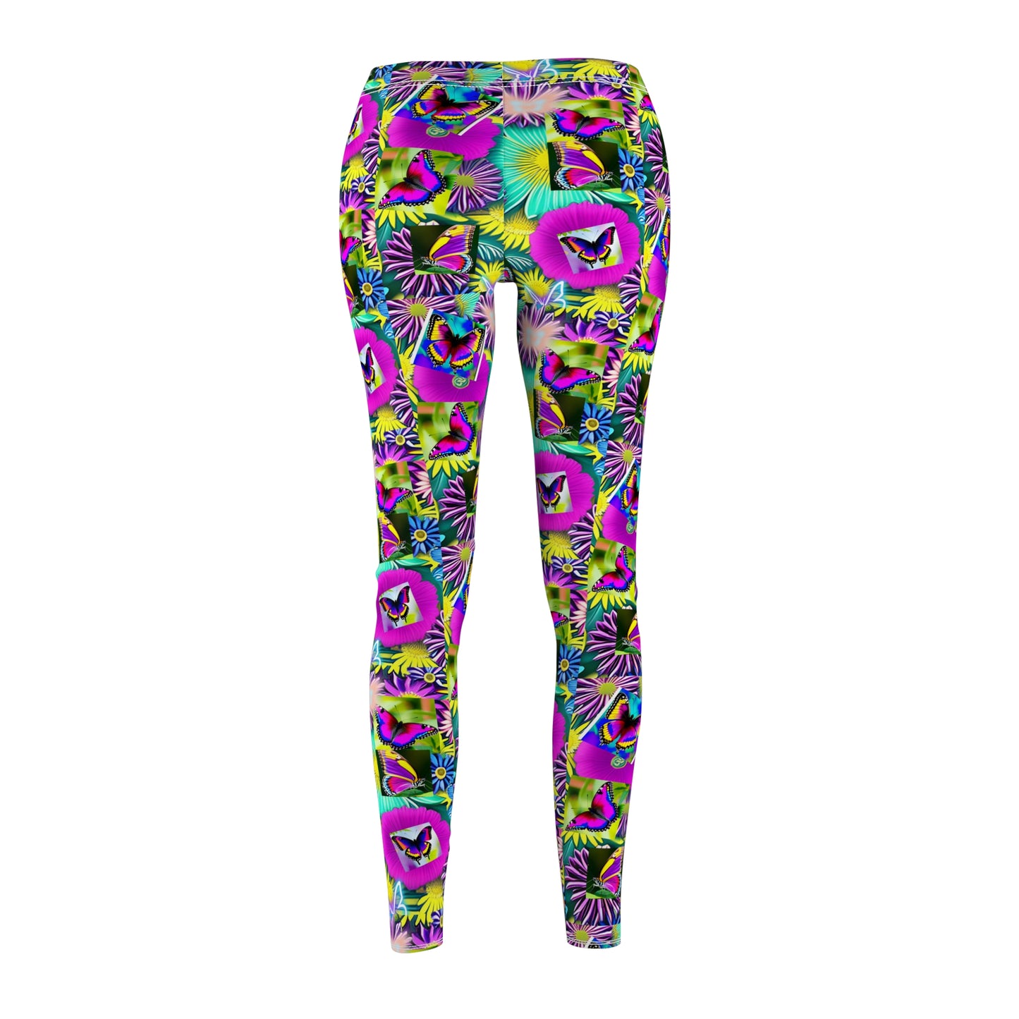 Neon Butterfly Design Leggings