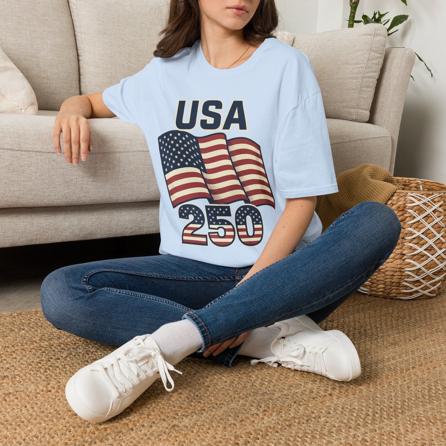 USA Flag T-Shirt — Patriotic 'USA 250' Graphic Tee