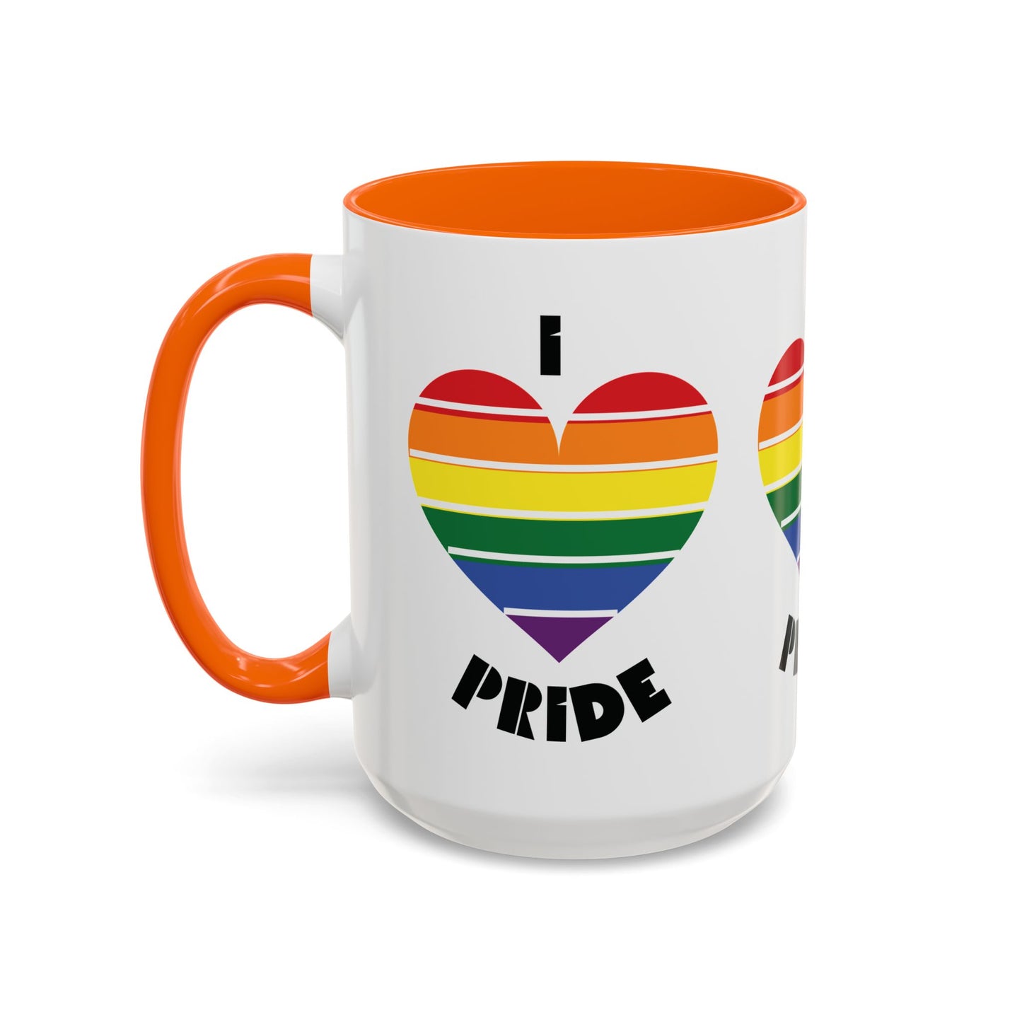 I Heart Pride Accent Coffee Mug – Rainbow Love 11/15oz