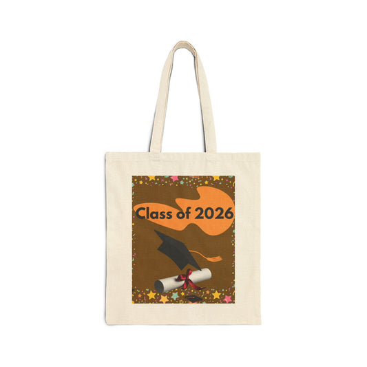 Class of 2026 Graduation Tote Bag — Canvas Cap & Diploma Design