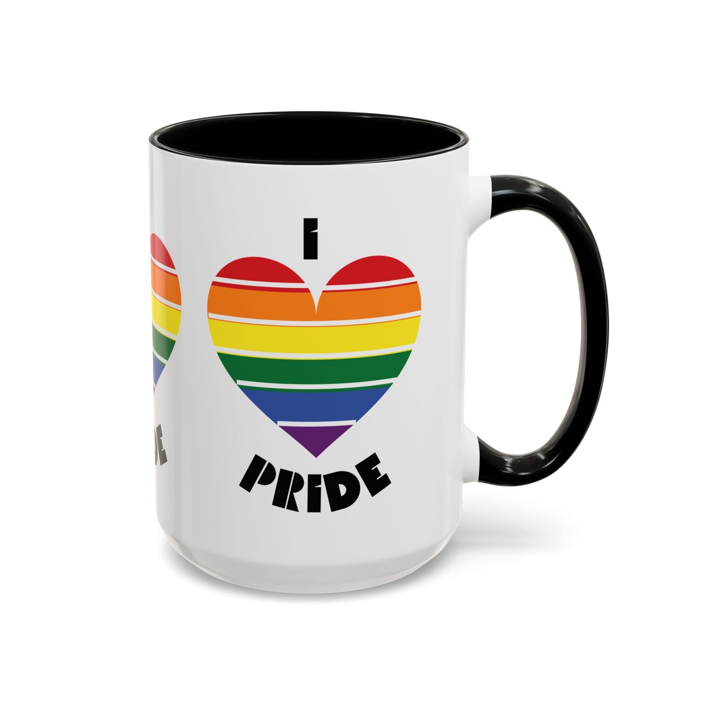I Heart Pride Accent Coffee Mug – Rainbow Love 11/15oz