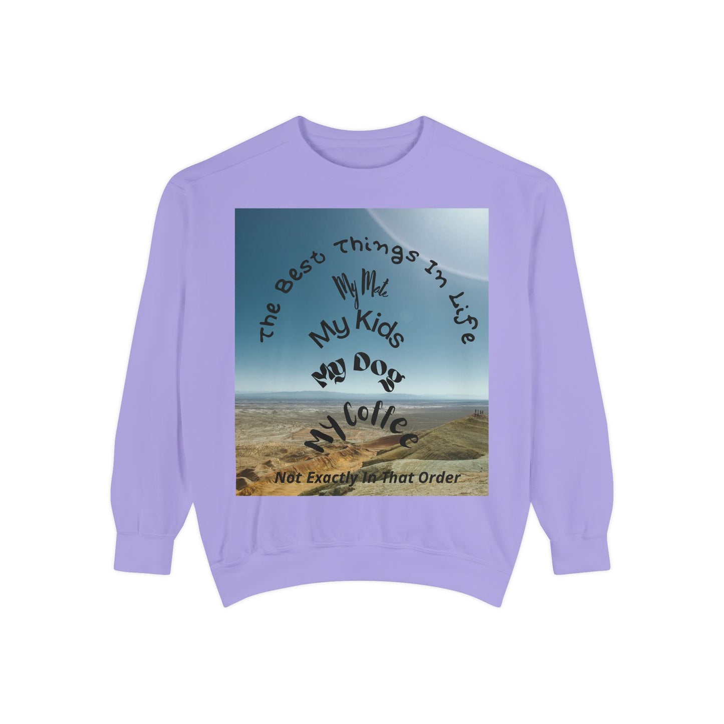 Coastal Family Vibes Sweatshirt — "The Best Things in Life" Graphic Crewneck