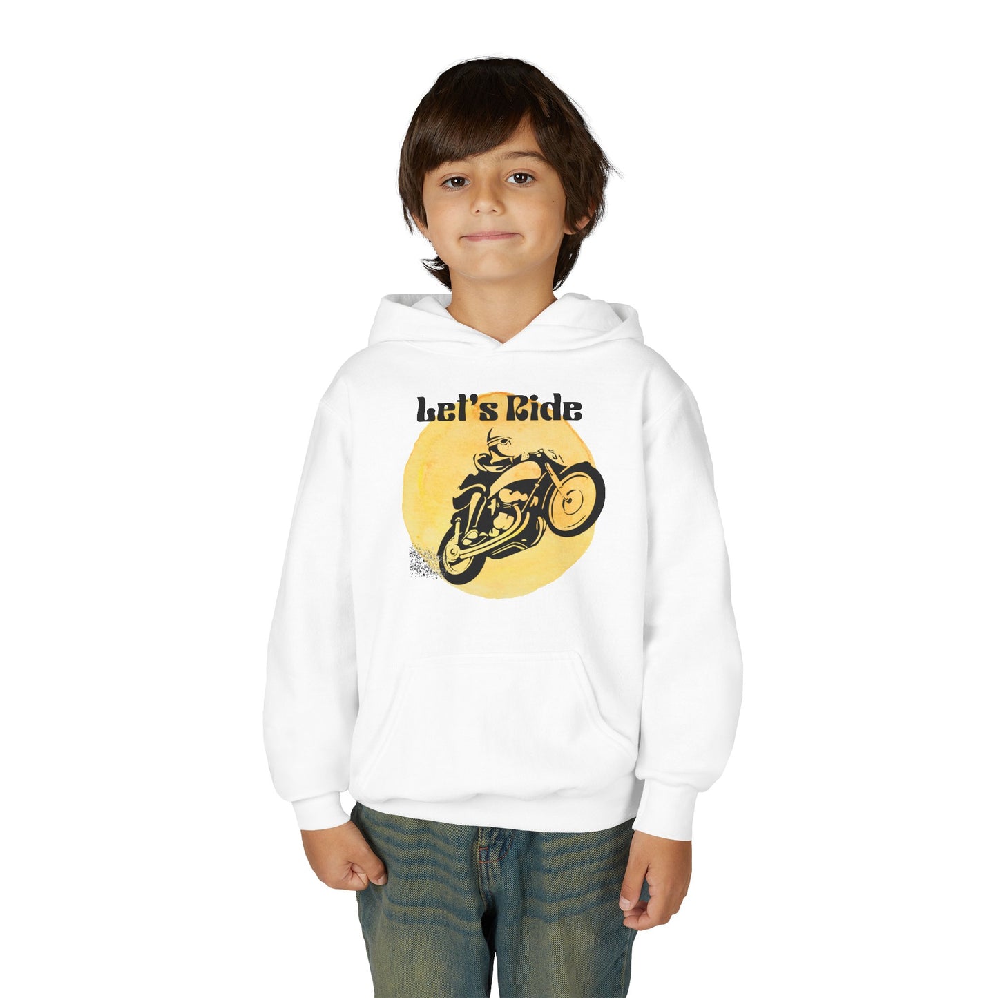 Youth Hoodie - "Let's Ride" Vintage Motorcycle Graphic