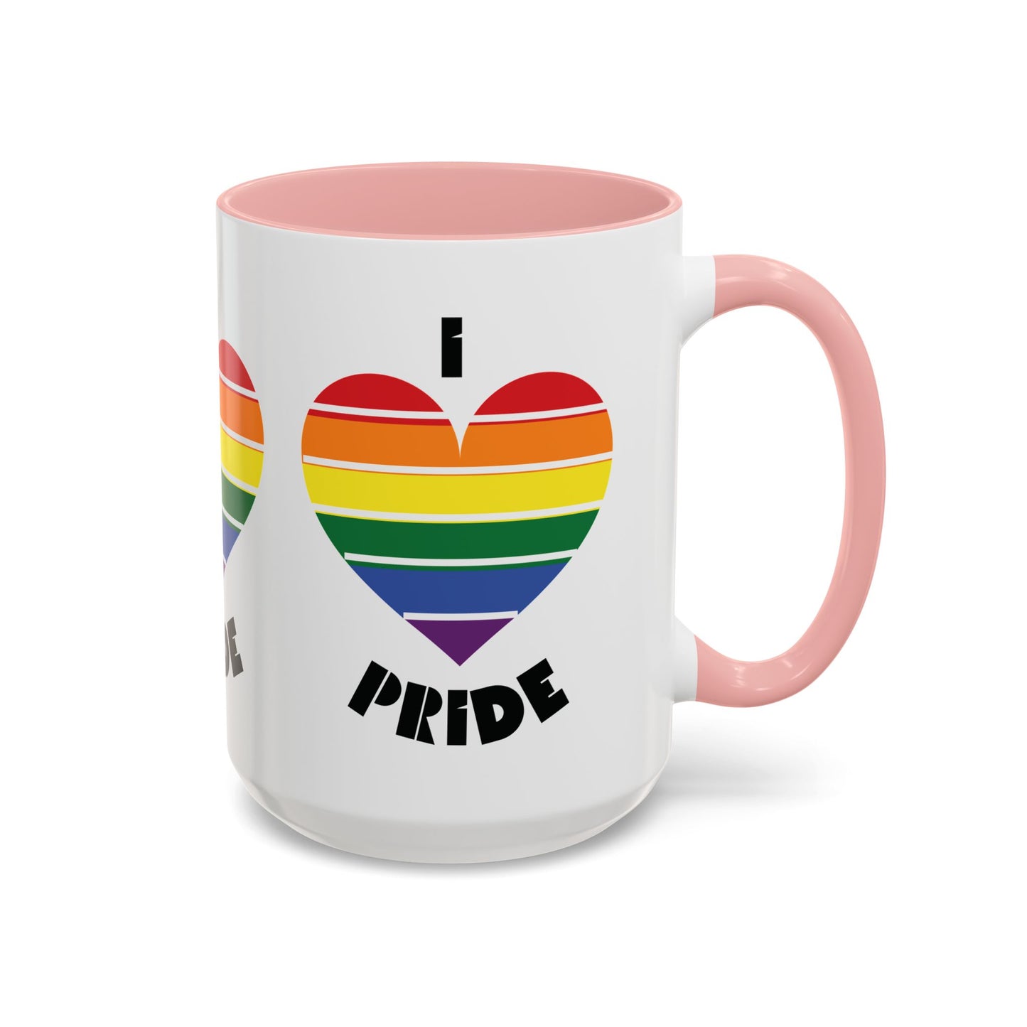 I Heart Pride Accent Coffee Mug – Rainbow Love 11/15oz
