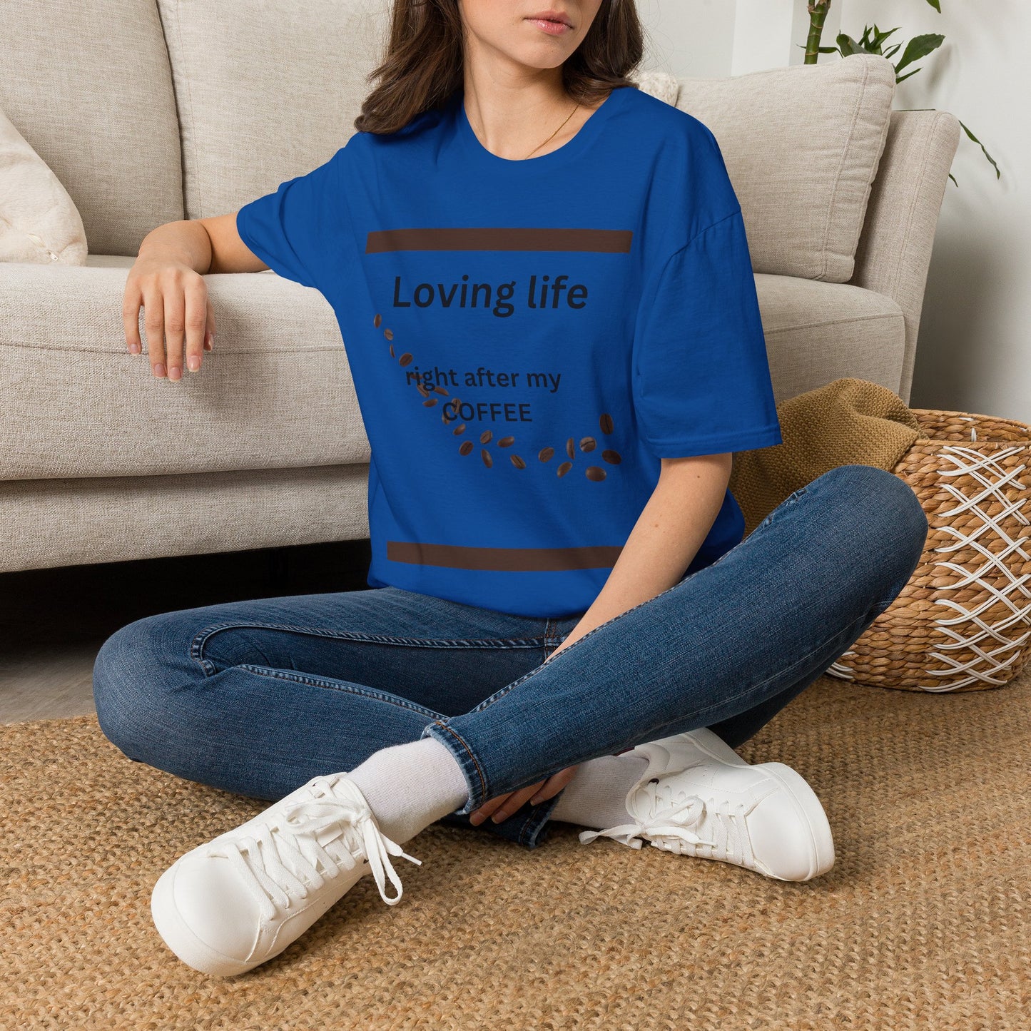 T-Shirt — "Loving life right after my coffee" Coffee Lover Graphic Tee