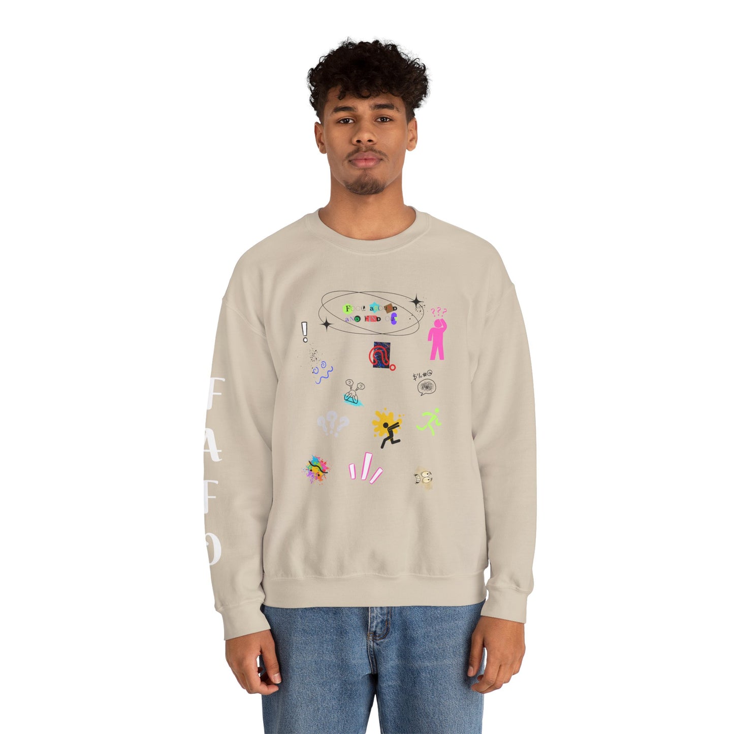 FAFO Comical and Colorful Design Unisex Crewneck Sweatshirt