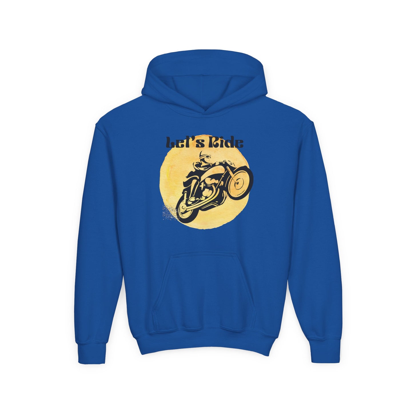 Youth Hoodie - "Let's Ride" Vintage Motorcycle Graphic