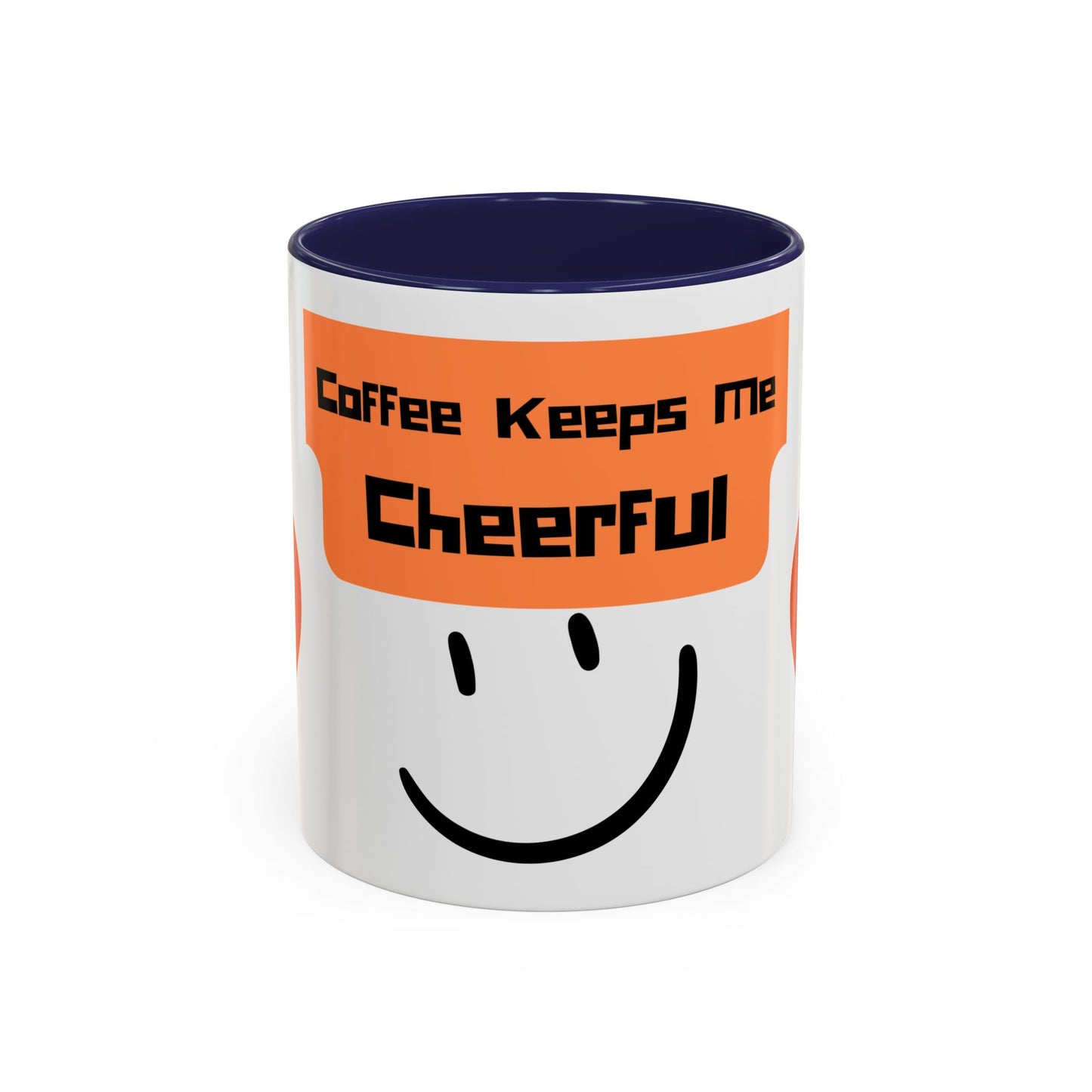 Coffee Keeps Me Cheerful Accent Mug — Smiley Heart 11/15oz