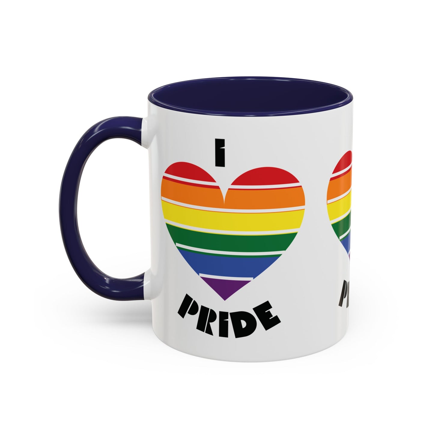 I Heart Pride Accent Coffee Mug – Rainbow Love 11/15oz