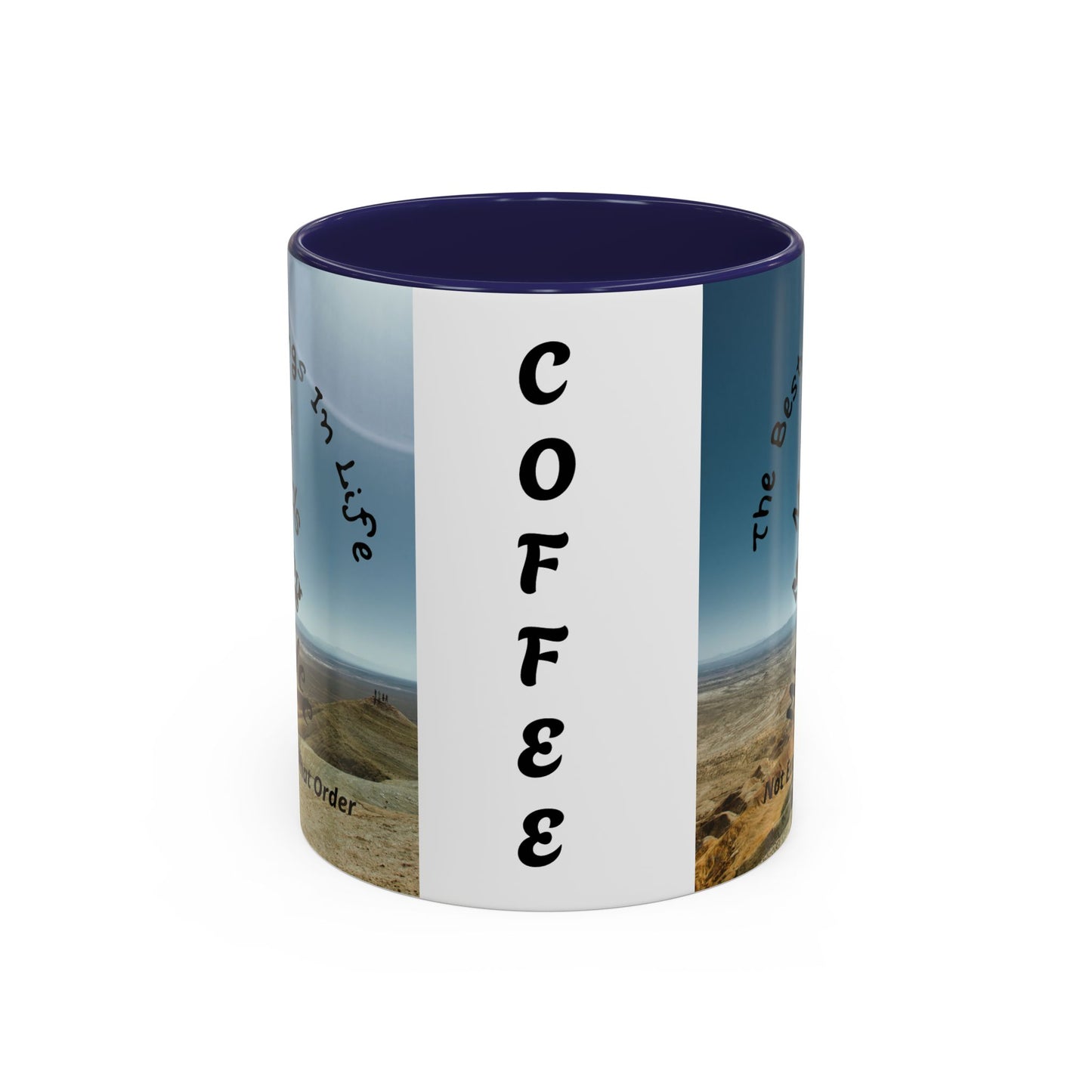 Coffee Mug — “The Best Things in Life: My Mate, My Kids, My Dog, My Coffee” Accent Ceramic Mug