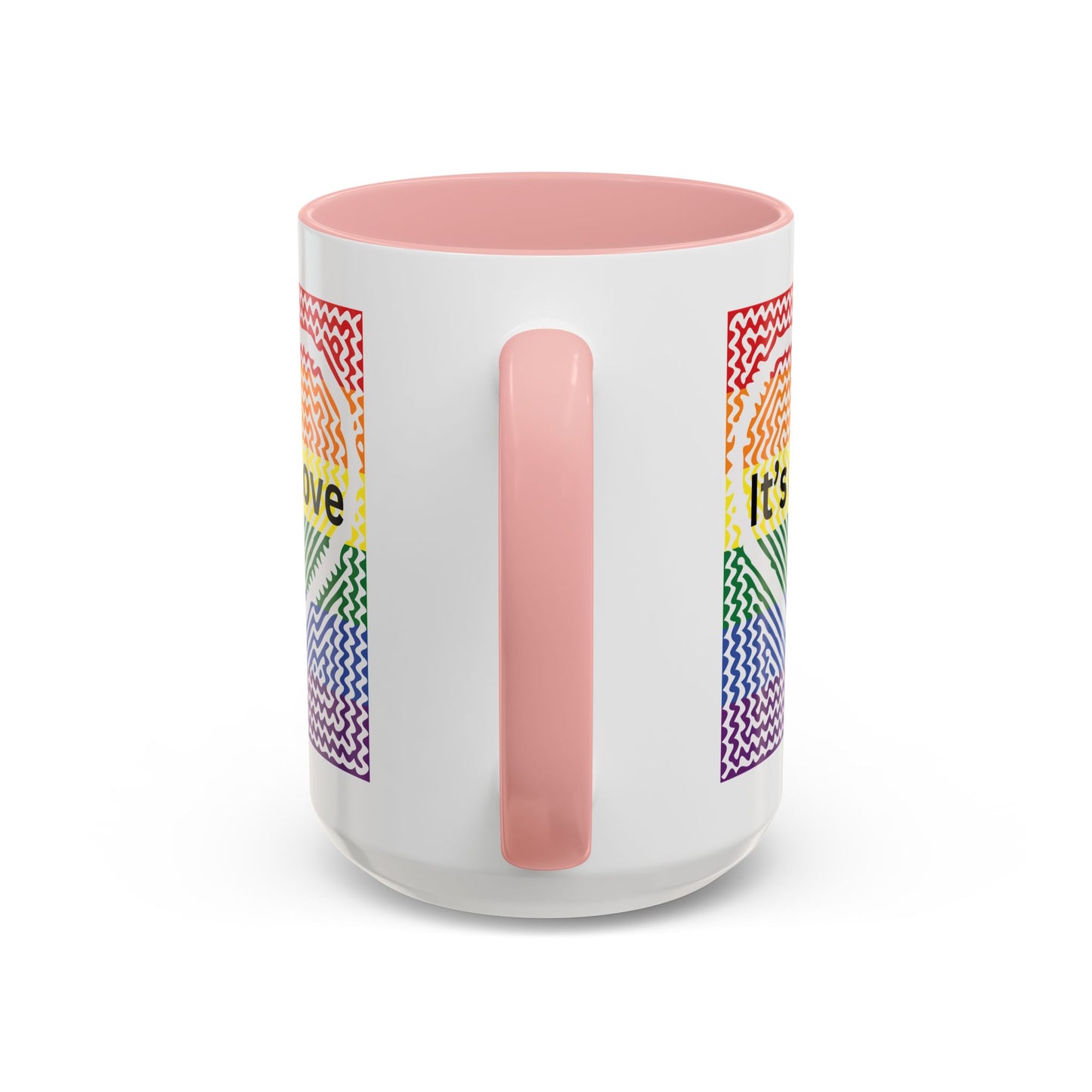 It's All Love Rainbow Heart Coffee Mug — Pride Accent Mug (11/15oz)