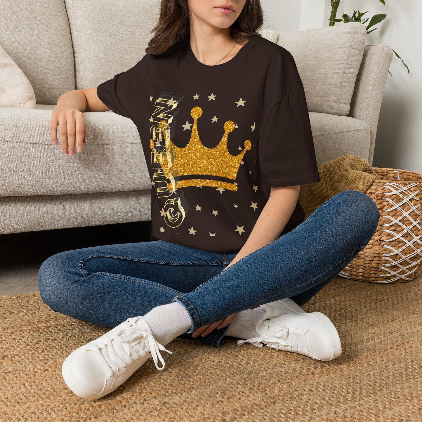 Gold Crown Tee — Glitter Queen Graphic T-Shirt