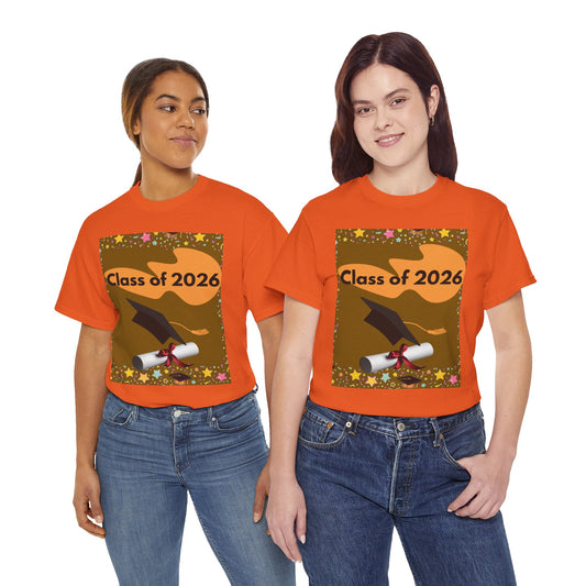 "Class of 2026" Graphic T-Shirt — Scroll, Graduation Cap, Class of 2026