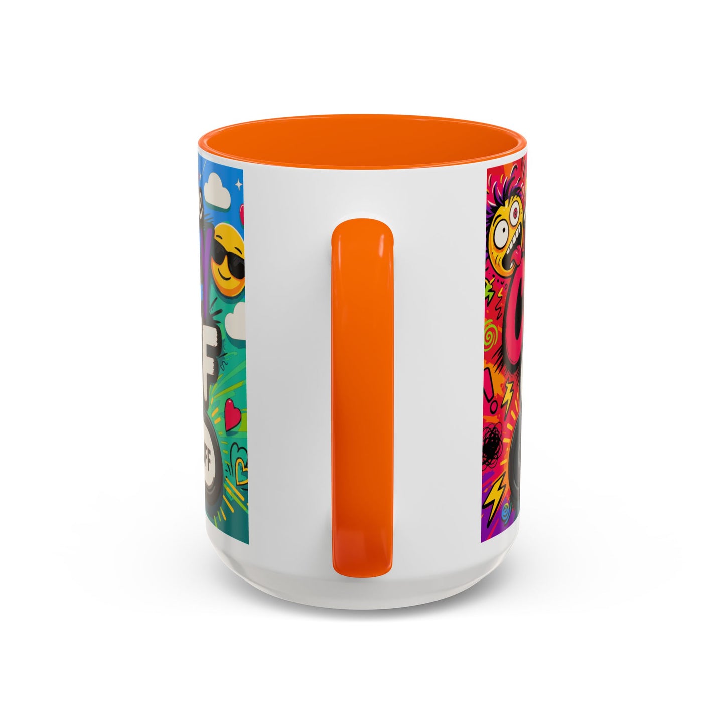 Accent Coffee Mug — "Turn the Crazy Off" Colorful Funny Ceramic Mug (11/15oz)