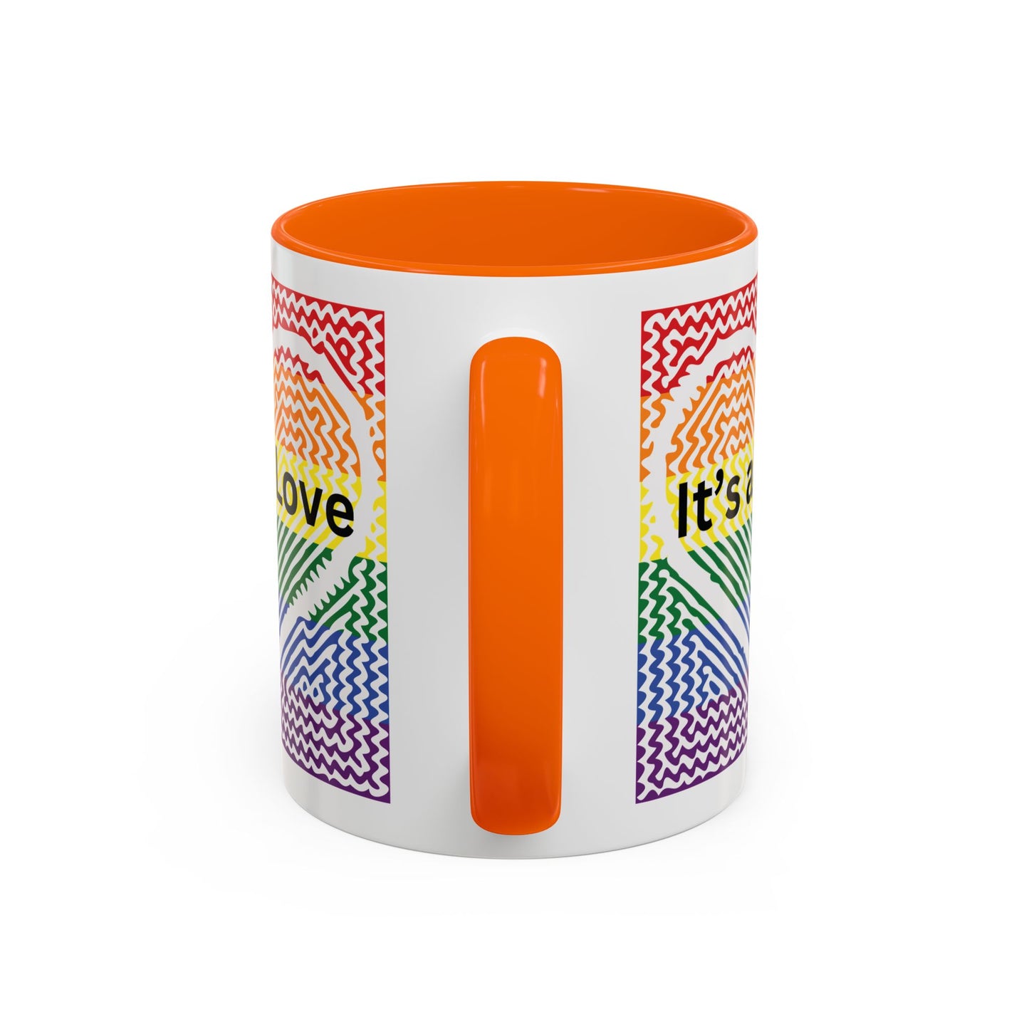 It's All Love Rainbow Heart Coffee Mug — Pride Accent Mug (11/15oz)