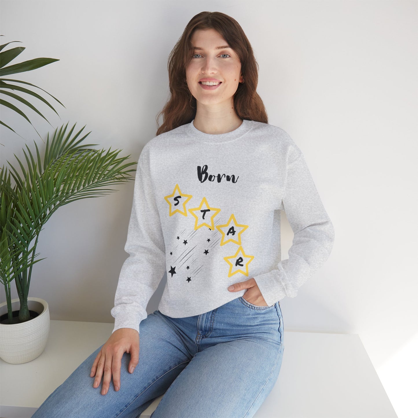 "Born Star' Unisex Heavy Blend™ Crewneck Sweatshirt - Cozy Inspiration for Every Occasion