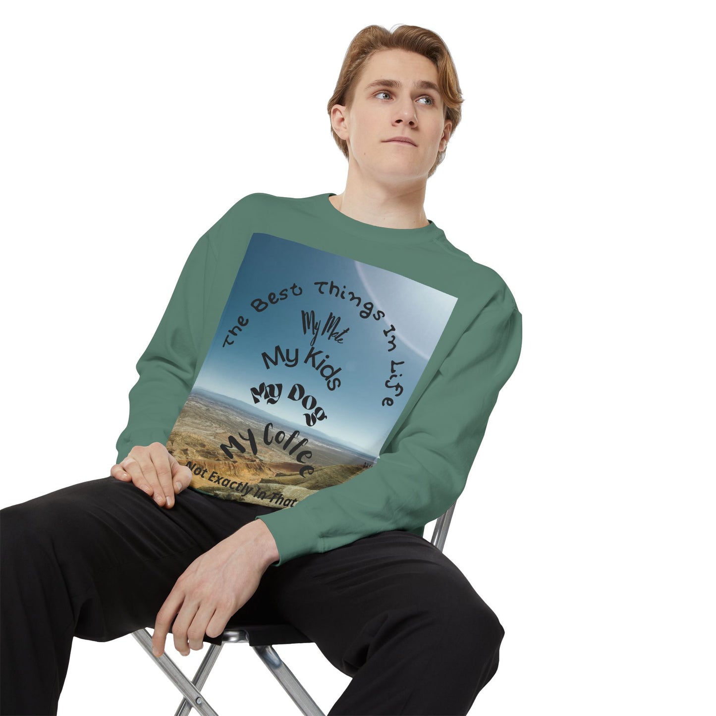 Coastal Family Vibes Sweatshirt — "The Best Things in Life" Graphic Crewneck
