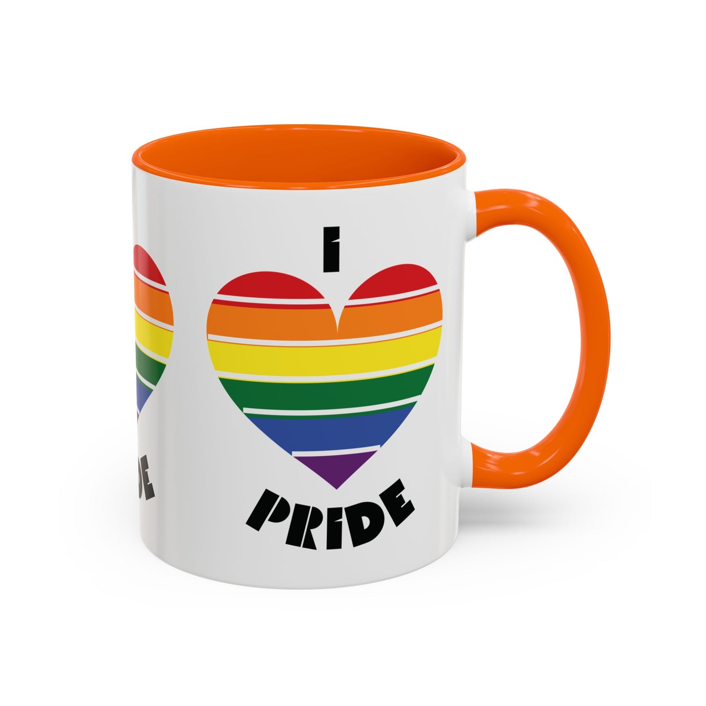 I Heart Pride Accent Coffee Mug – Rainbow Love 11/15oz