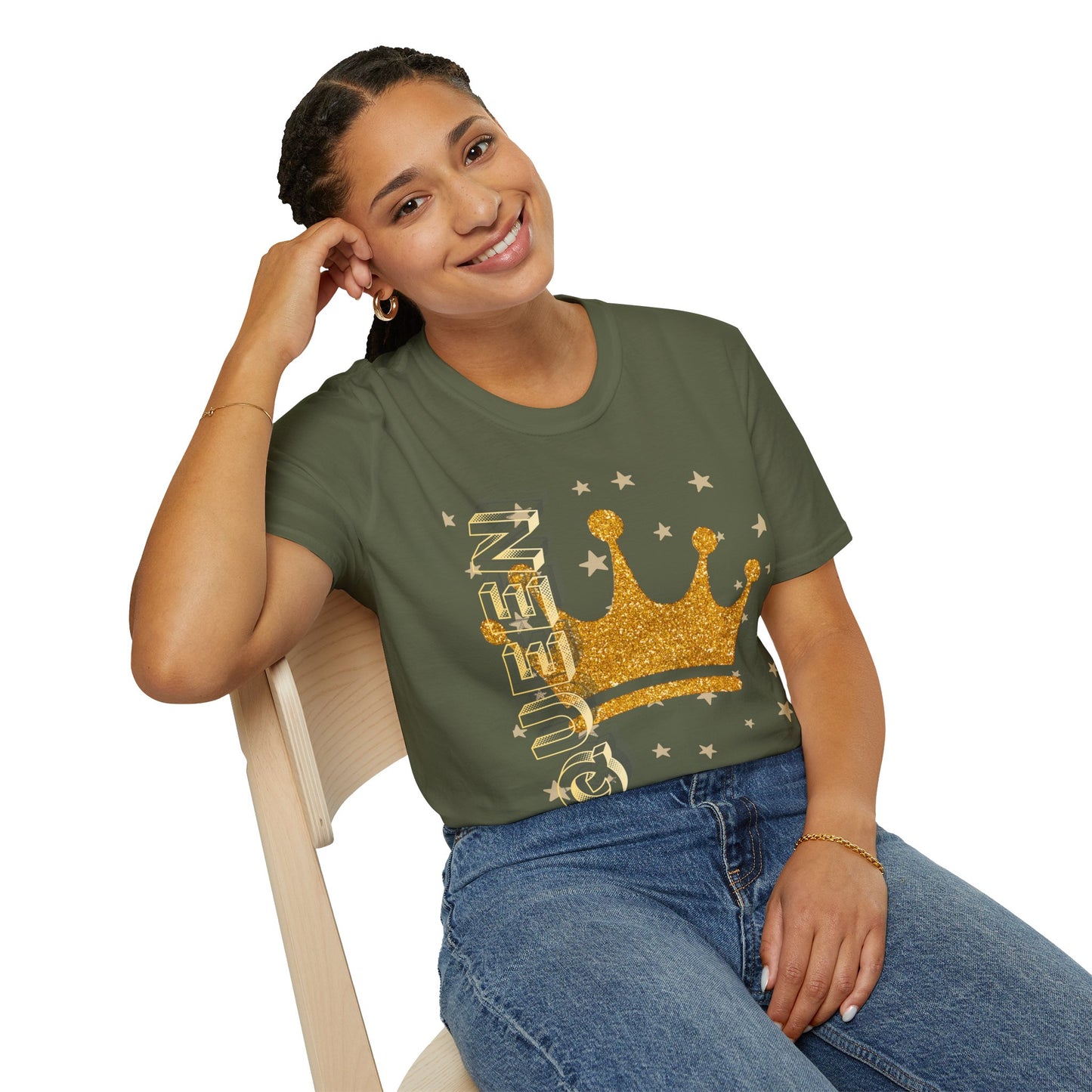 Gold Crown Tee — Glitter Queen Graphic T-Shirt