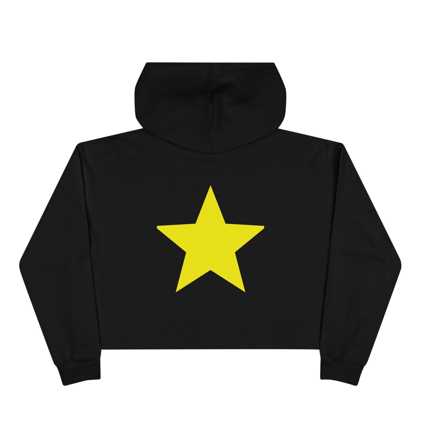 Gold-"Born Star":  Cropped Hoodie — Cute Minimalist Star Graphic Crop Sweatshirt