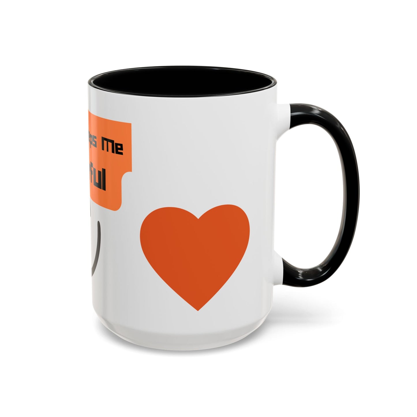 Coffee Keeps Me Cheerful Accent Mug — Smiley Heart 11/15oz