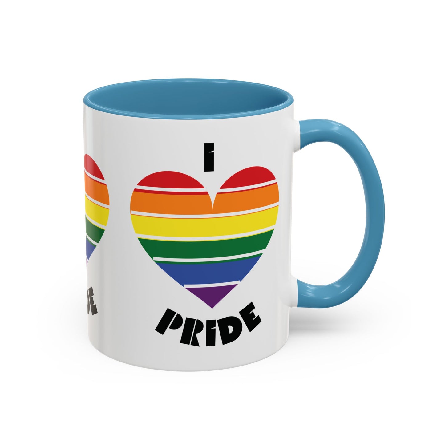 I Heart Pride Accent Coffee Mug – Rainbow Love 11/15oz
