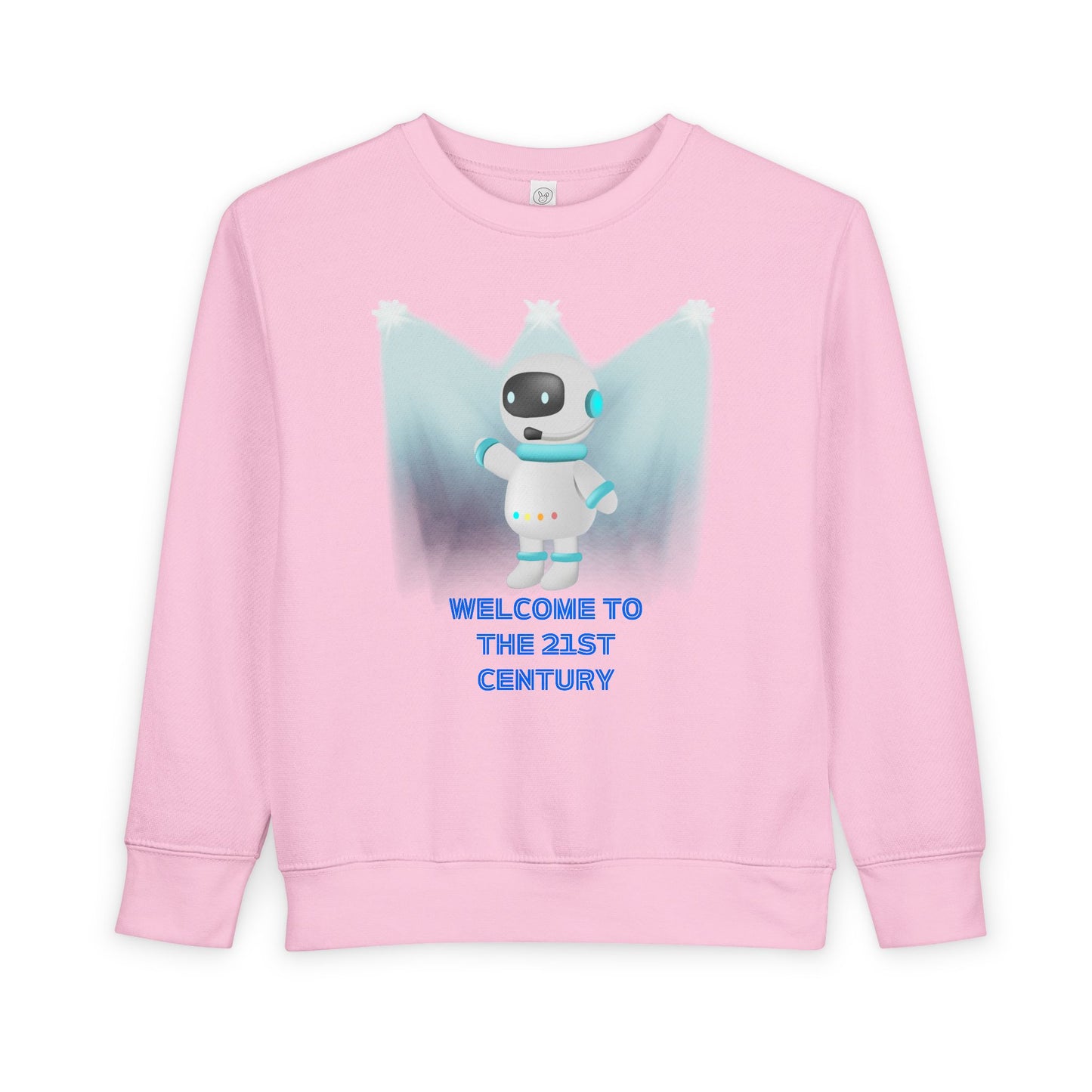 Toddler Sweatshirt - Cute Robot "Welcome to the 21st Century" Kids Crewneck
