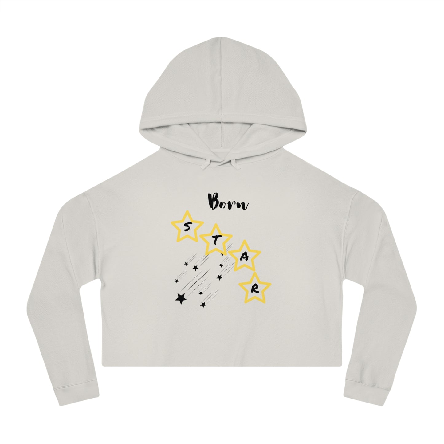 'Born Star' - Women’s Cropped Hoodie - Stylish & Comfortable Sweatshirt for Celebrations
