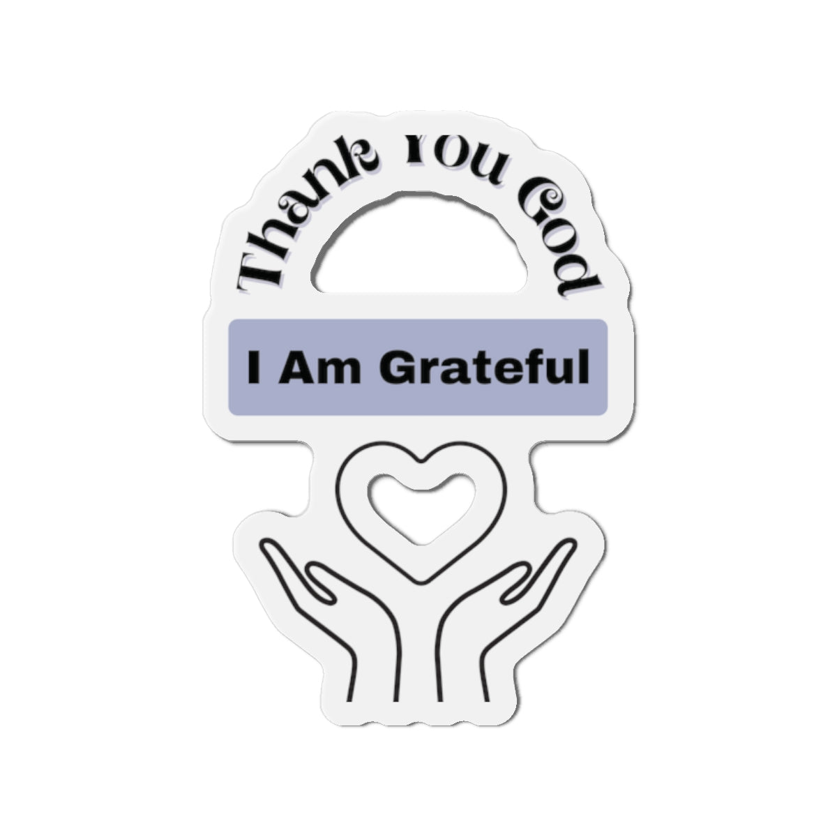 Grateful Hands Heart Design - Die-Cut Magnet