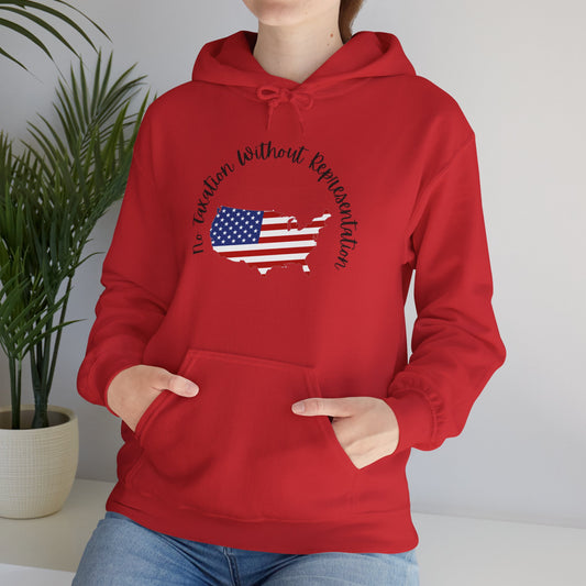 Patriotic Continent Hoodie – "No Taxation Without Representation"  USA Sweatshirt