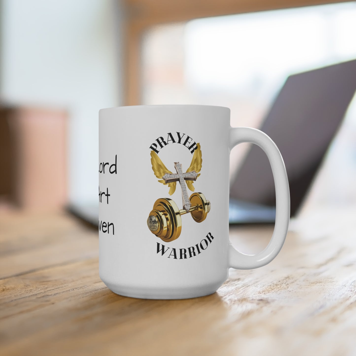 "Prayer Warrior" Mug - 'Our Lord Who Art in Heaven' Inspirational: 15oz Coffee Cup