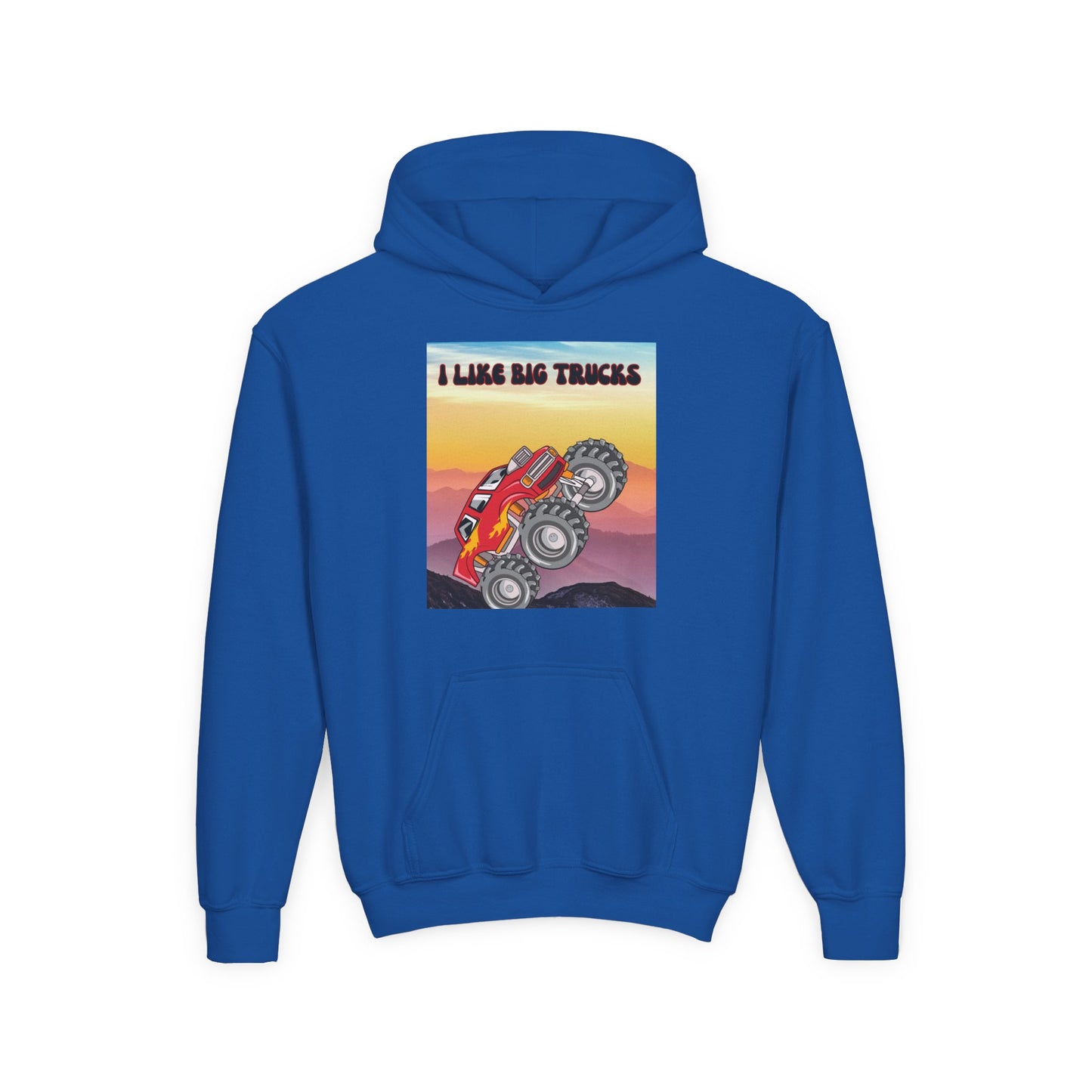 Youth Hoodie — "I Like Big Trucks" Monster Truck Graphic