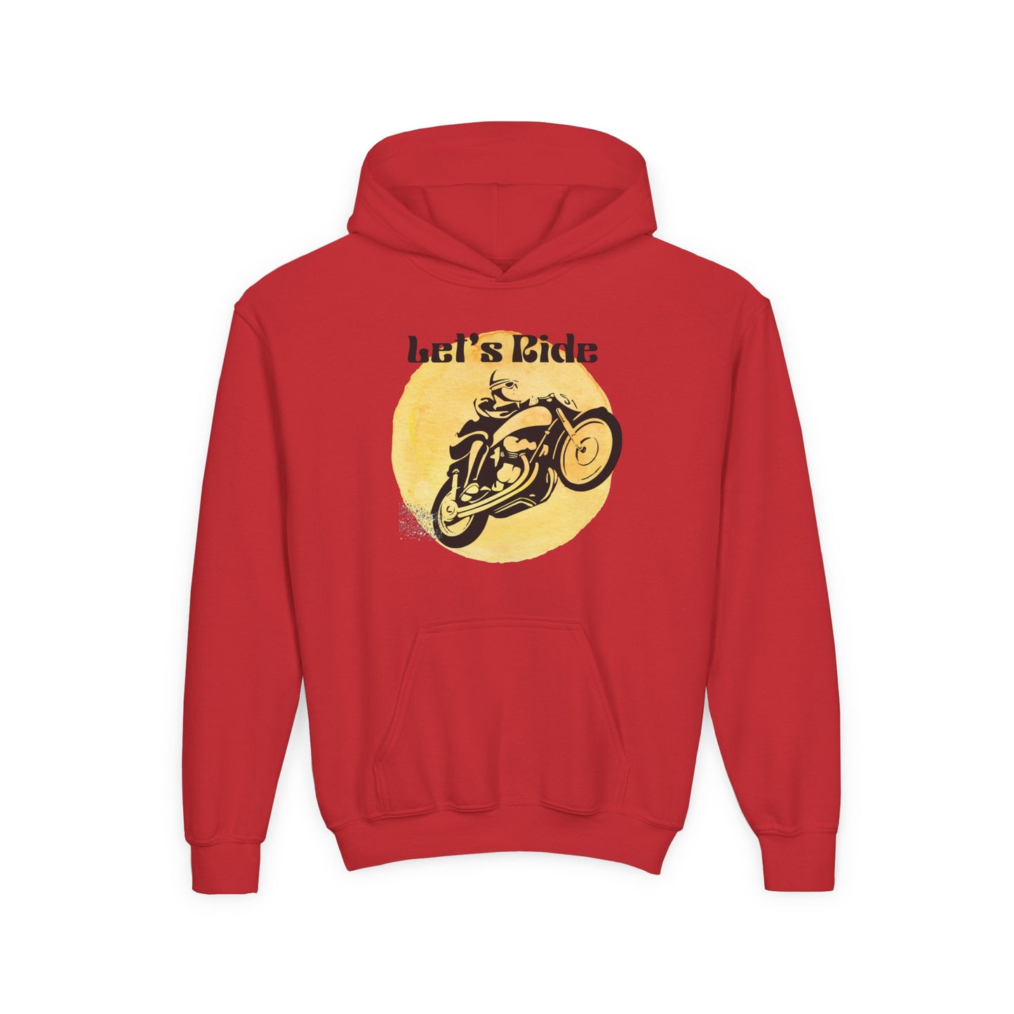 Youth Hoodie - "Let's Ride" Vintage Motorcycle Graphic