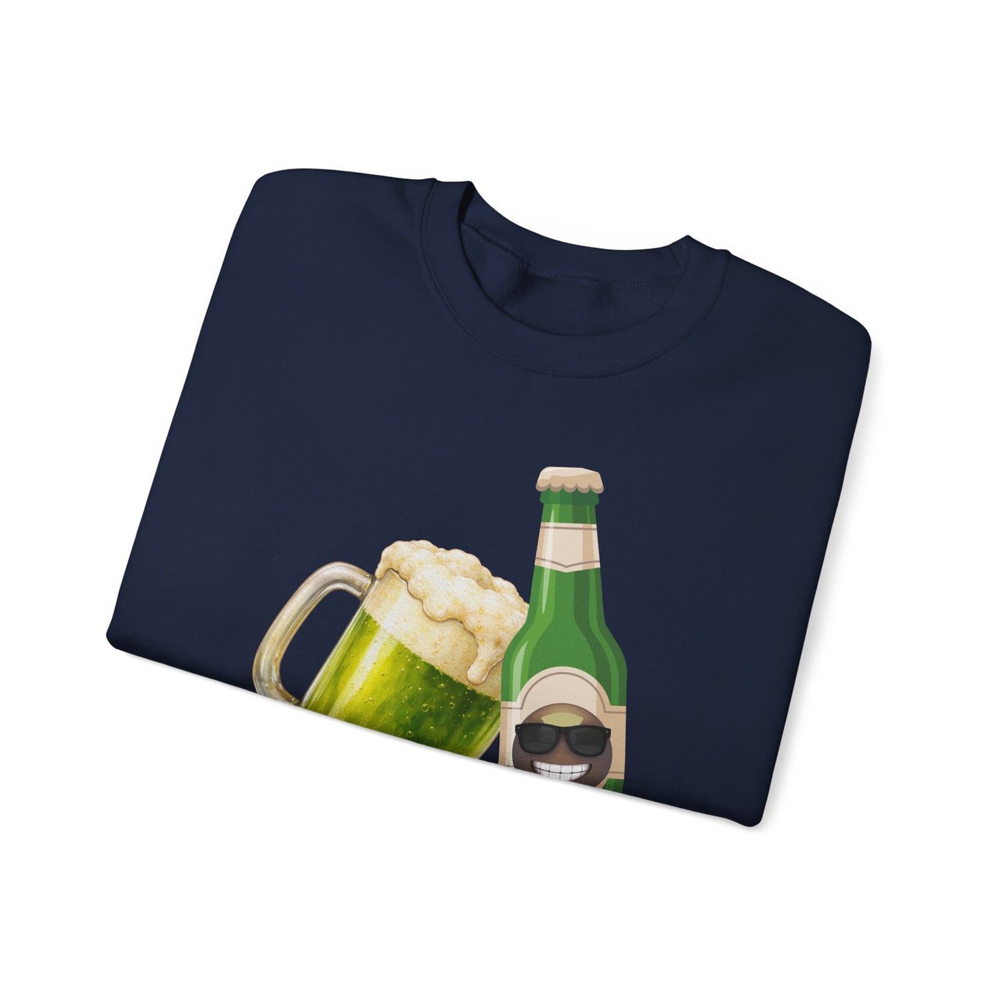 Crewneck Sweatshirt — "Dude Where's My Beer" Green Beer St. Patrick's Day Design