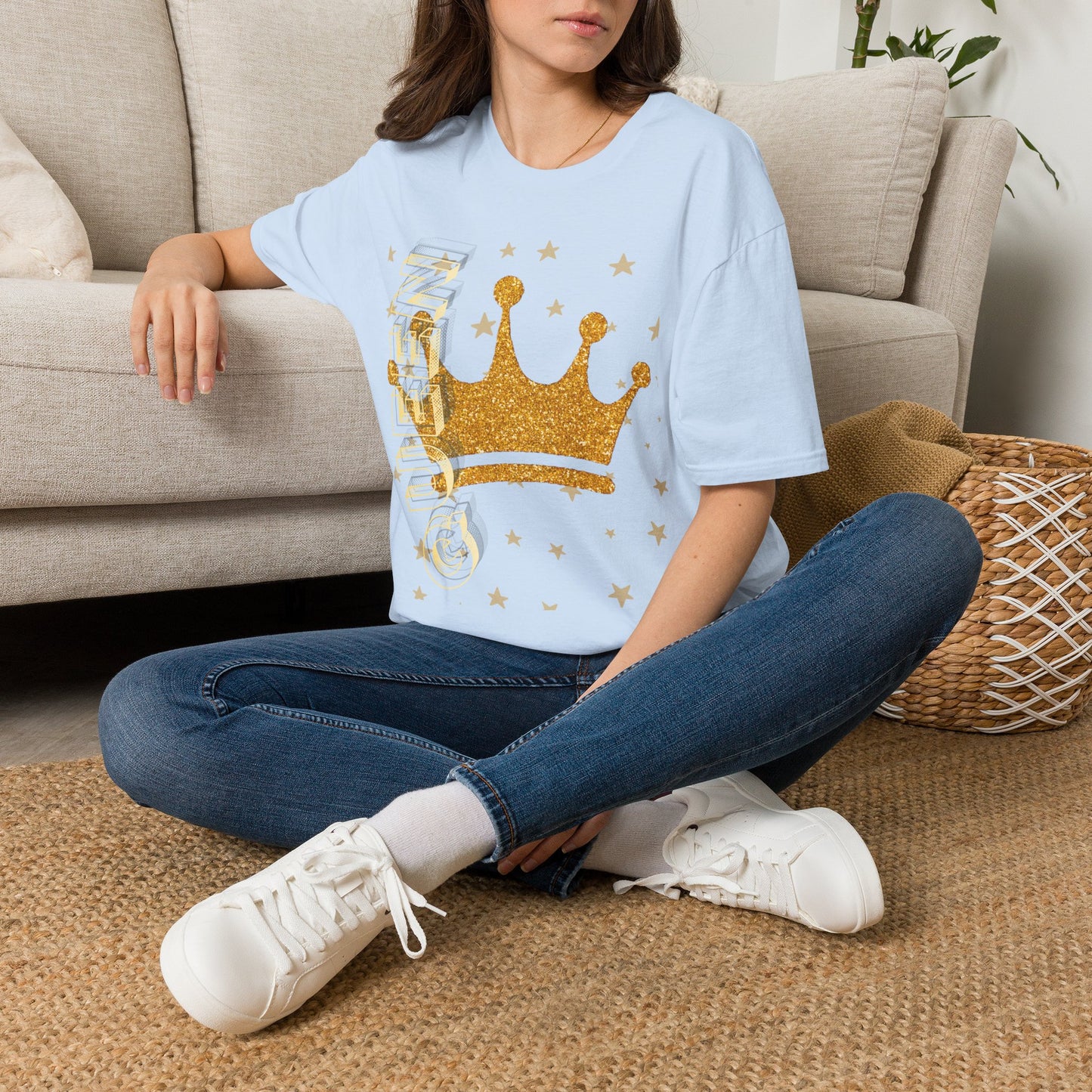 Gold Crown Tee — Glitter Queen Graphic T-Shirt