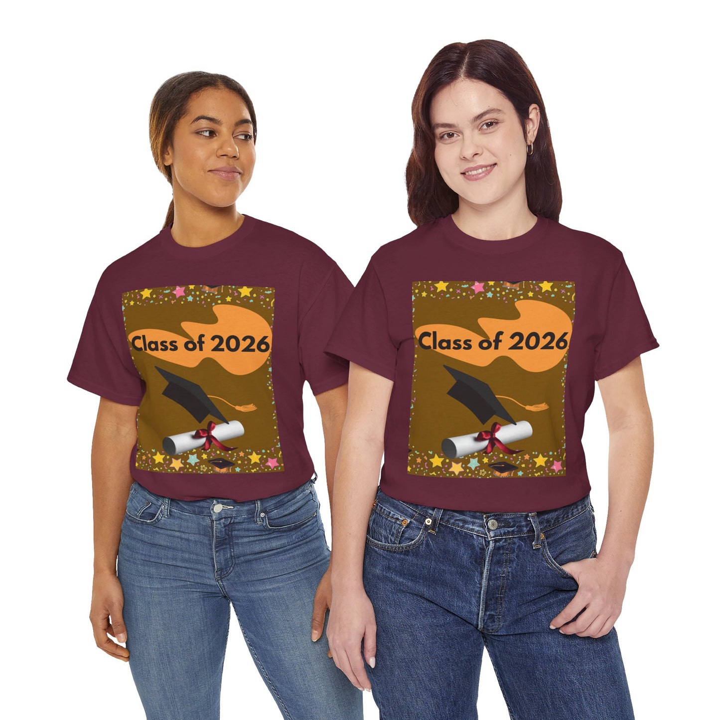 "Class of 2026" Graphic T-Shirt — Scroll, Graduation Cap, Class of 2026