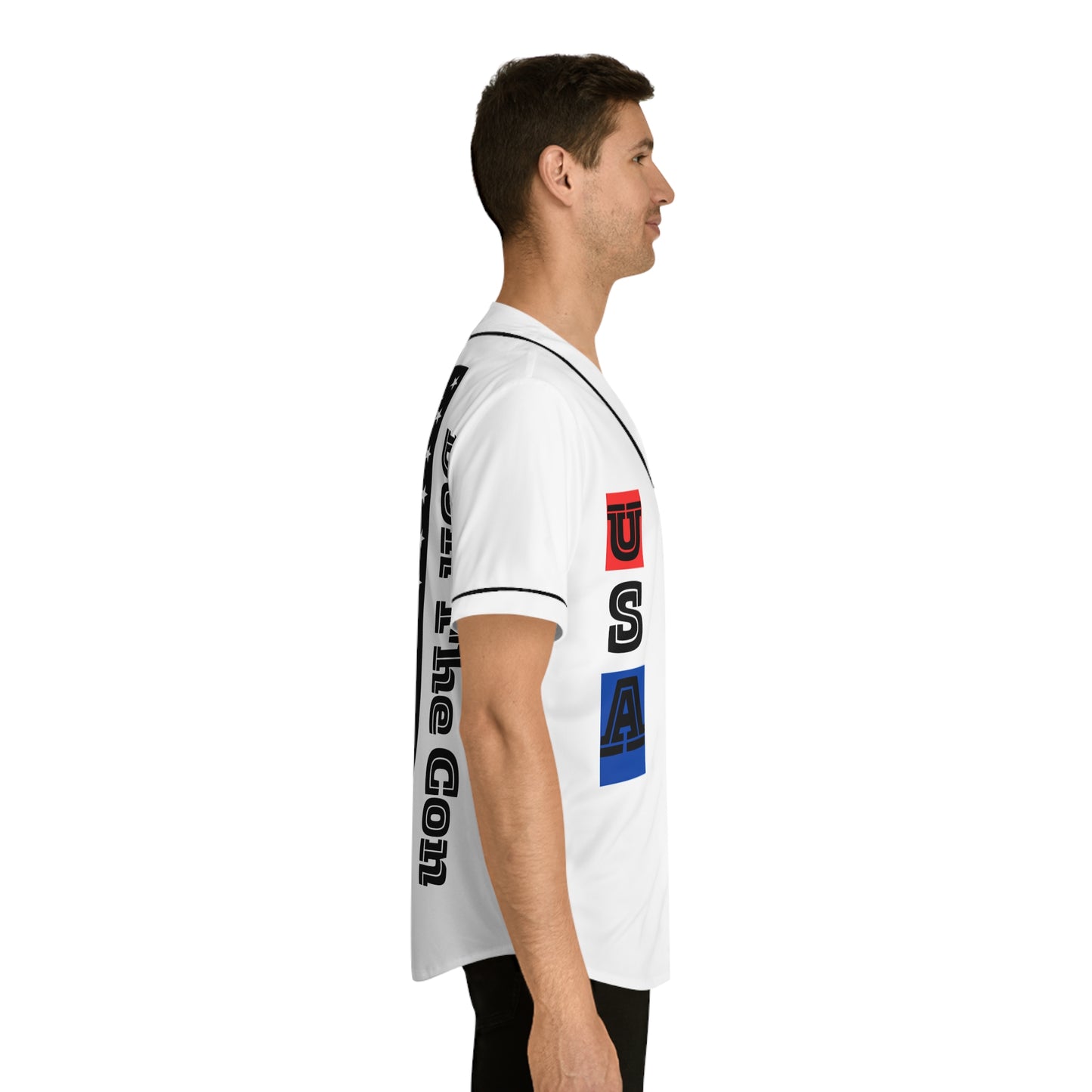 Men's Baseball Jersey - American Flag & Two-Faced Don the Con - #47