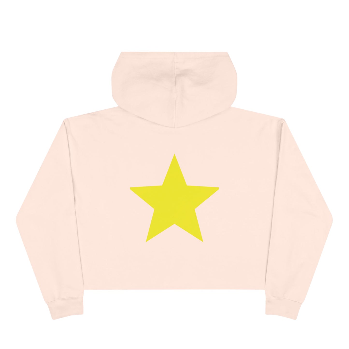 Gold-"Born Star":  Cropped Hoodie — Cute Minimalist Star Graphic Crop Sweatshirt