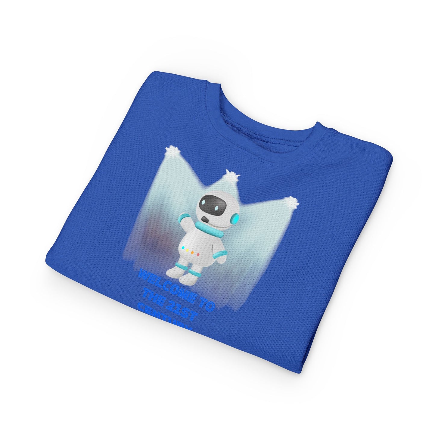 Toddler Sweatshirt - Cute Robot "Welcome to the 21st Century" Kids Crewneck