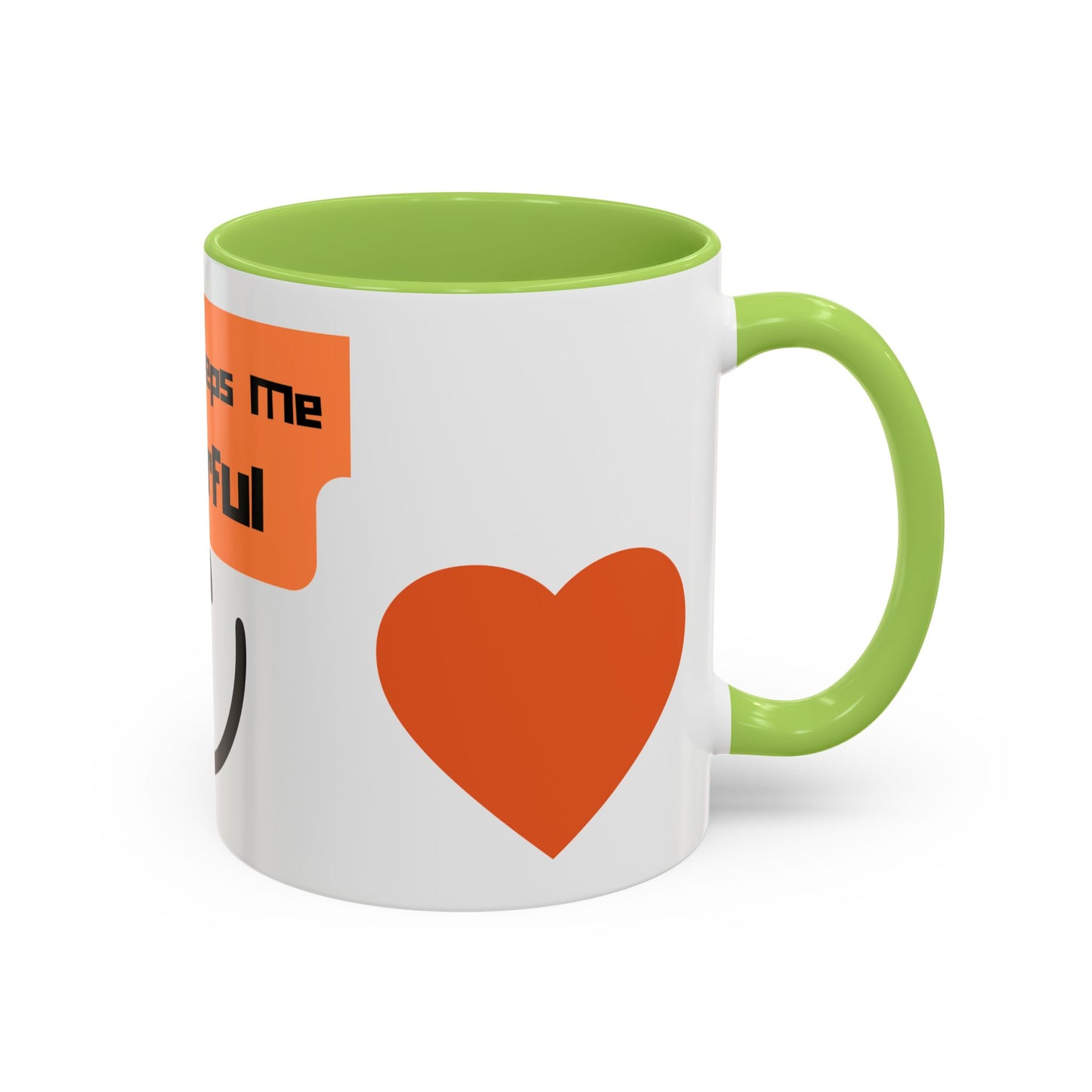 Coffee Keeps Me Cheerful Accent Mug — Smiley Heart 11/15oz