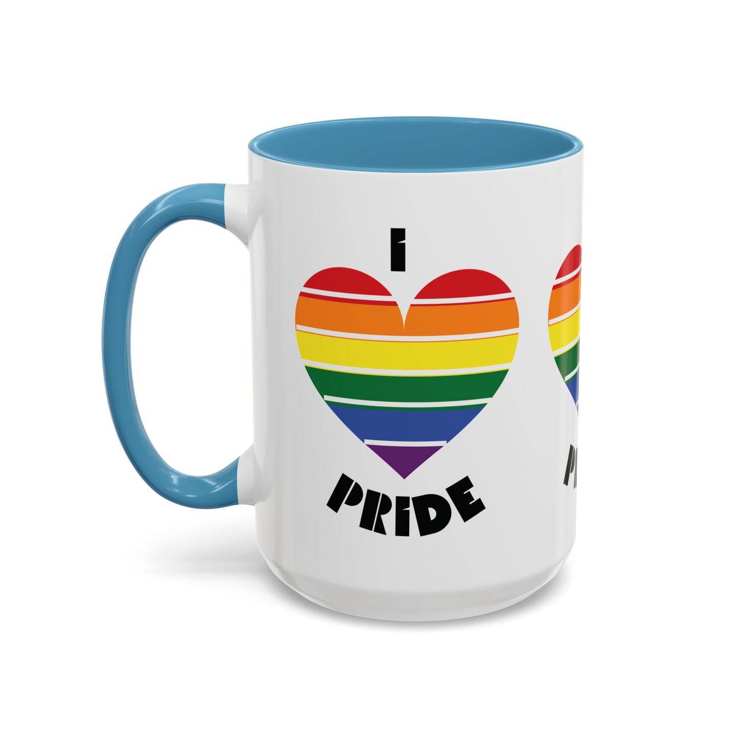 I Heart Pride Accent Coffee Mug – Rainbow Love 11/15oz
