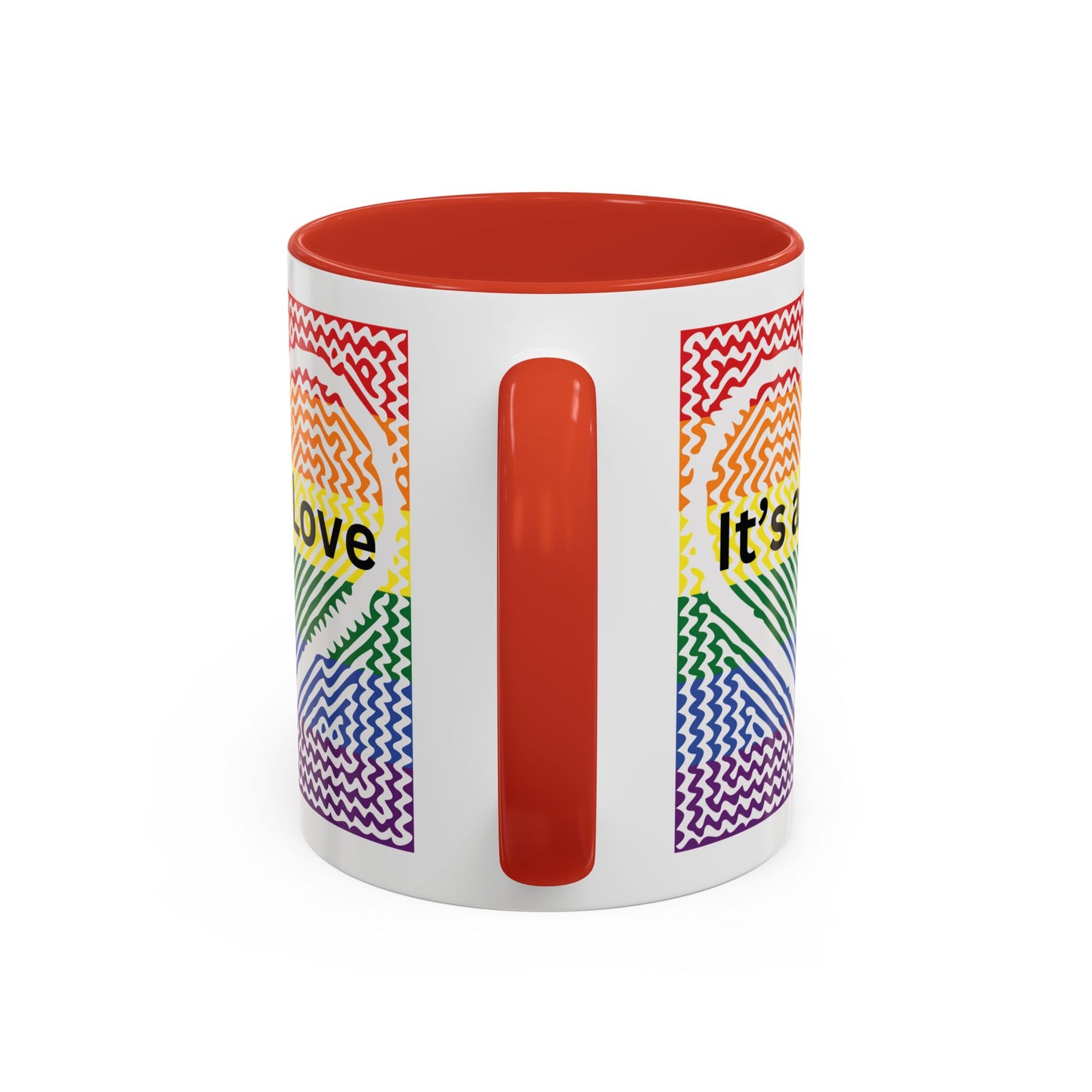It's All Love Rainbow Heart Coffee Mug — Pride Accent Mug (11/15oz)